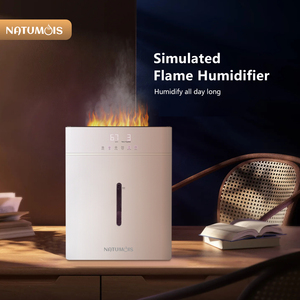 <span class=keywords><strong>Humidificador</strong></span> de <span class=keywords><strong>aire</strong></span> ultrasónico con lámpara de llama, pantalla digital de niebla fina, control remoto, temporizador de humedad constante, calefacción - Product Image 2