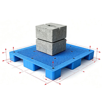Palette en plastique à neuf pieds pour entrepôt, à surface perforée, pour la ventilation et le stockage de marchandises, compatible chariot élévateur