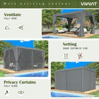 Biocli matica Aluminium legierung Pavillon Fernbedienung Lamellen dach Außen pavillon Pergola Wasserdicht Wind dicht Benutzer definierte Farben für