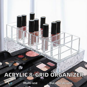 Organizador de Lápices Labiales Acrílico DOOSO con 8 Compartimentos, Exhibidor de Paletas de Sombras de Ojos, Soporte de Escritorio para Cosméticos, Organizador Compacto de Maquillaje - Product Image 2