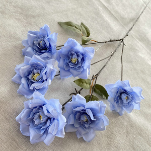 Fiori artificiali blu e viola che volano rondine di erba viola giacinto decorazione di nozze salotto tavolo fiore - Product Image 6