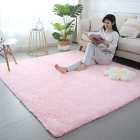 Tapis moderne de luxe ultra doux en velours moelleux et pelucheux en polyester lavable en machine pour la maison, la chambre à coucher, le salon, le bureau