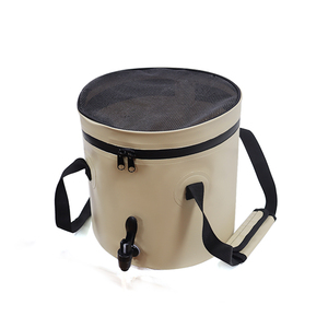 Seau de camping et de pêche pliable multifonctionnel en PVC avec couvercle à fermeture éclair en maille et robinet pour le lavage de la <span class=keywords><strong>vaisselle</strong></span> et la <span class=keywords><strong>randonnée</strong></span> - Product Image 5