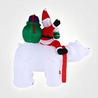 Décoration de Noël, ballon gonflable LED de 2,1 m, Père Noël monté sur un ours polaire, décorations de Noël