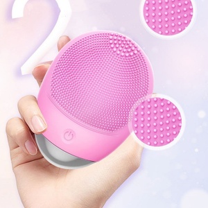 Mini Handheld Ultrasonic Multi-Functional Led Cleansing Brush Silicone Soft Brush Massage Facial Cleansing Brush - Product Image 1