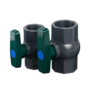 홍케 조던 <span class=keywords><strong>PVC</strong></span> 팔각형 볼 밸브 수동 물 제어 밸브 신형 딥 그린 핸들 딥 그레이 바디 NPT 연결 OEM - Product Image 5