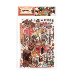 Mr.Paper Pegatinas Decorativas Grandes <span class=keywords><strong>de</strong></span> PET para Acuario, Set Mi Pequeña Cabaña, 32 Pegatinas Divertidas y Creativas para DIY - Product Image 5