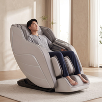 Fauteuil de massage zéro gravité ZhouQi 3D Shiatsu avec airbags intégraux, rouleaux de massage des mollets, Bluetooth, LED et ions négatifs pour spa à domicile