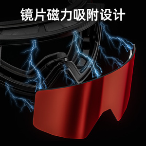 แว่นตาสกีแม่เหล็ก Kapvoe ขนาดเดียว เลนส์ PC สำหรับนักสกีและนักสโนว์บอร์ดทุกคน - Product Image 3