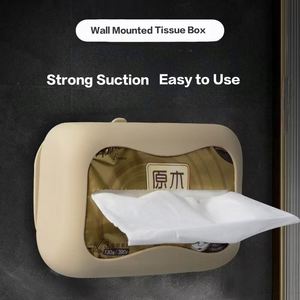 Creative Square European Style Tissue Napkin <b>Box</b> with Suction Cup Minimalist No-Drill-Designed <b>Storage</b> for Bathroom Home - Product Image 3