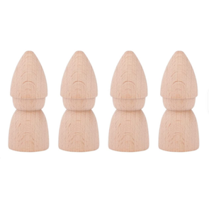 Figurine de poupée en bois de hêtre naturel sculpté, à peindre soi-même, non finie, décoration de bureau, artisanat en bois, ornement pour enfants - Product Image 2
