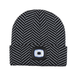 Thời trang xương cá mô hình dệt kim Beanie có tính năng một built-in LED cho buổi tối lạnh đi dạo và tăng vọt sọ cap LED hat - Product Image 3