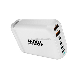 Chargeur GAN 160W Station de charge rapide de bureau multifonctionnelle à 6 ports Android QC3.0 Chargeur mural de voyage <span class=keywords><strong>USB</strong></span> 2A4C Adaptateur secteur - Product Image 2