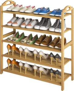 Muebles de bambú <span class=keywords><strong>Zapatero</strong></span> <span class=keywords><strong>fino</strong></span> Almacenamiento de exhibición y organizador de <span class=keywords><strong>Zapatero</strong></span> moderno con estantes para entrada, pasillo o sala de estar - Product Image 1