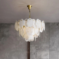 Lámpara de Techo de Lujo XINZHONG, Estilo Nórdico Simple, para Decoración de Interiores, Proyectos de Hoteles y Villas, Araña de Mármol y Latón