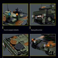 Warfare Thunder Kampfpanzer Leopard 2A6 Char d'assaut principal allemand Compatible avec les briques Char d'assaut DIY Puzzle 3D Blocs de construction