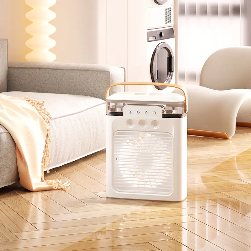 Ventilateur d'humidificateur portable climatiseur petit refroidisseur d'air hydrorefroidissement Mini ventilateur de table portable avec lumière LED %