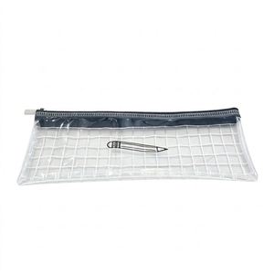 Clear PVC Waterproof Zipper Pencil Case Custom Logo for Students-Keeps Pens Small Stationery Organized for <b>School</b> Office Use - Product Image 2