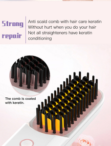 Woman Portable Comb Heating Feature Stainless Steel Teeth Cordless Hair Straightening - Product Image 4