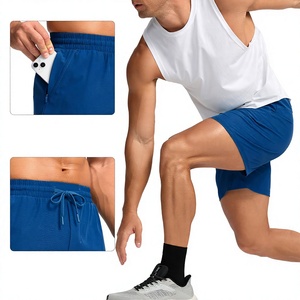 Shorts de sport pour homme personnalisés, légers, séchage rapide, pour la course à pied et la gym, avec ceinture élastique et poche zippée, fabrication OEM sous marque privée - Product Image 5