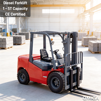 Chariot élévateur diesel QMIGA de 5 tonnes, fabriqué en Chine, modèle CPC-50, avec hauteur de levage de 3000 à 6000 mm, mât à deux étages, pneus pleins/pneumatiques