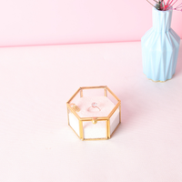 Boîte à bagues transparente jetable mini six faces écologique pour le rangement de bijoux, emballage portable pour accessoires de mariage et de coiffure