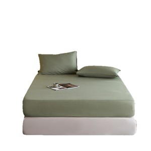 Art Living <b>Fitted</b> <b>Sheet</b> Cover Set 1.8m Solid Color Cotton Herringbone Jacquard Skin-Friendly Mattress Protector 3-Piece Set - Product Image 5