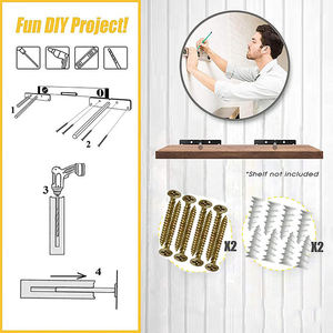Supports d'étagère flottante invisibles en fonte noire de 6 pouces, robustes, décoratifs, pour fixation murale discrète - Product Image 5