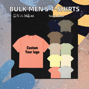 T-shirts en coton 100% pour hommes, col rond, manches courtes, coupe classique, qualité supérieure, vierges, brodés, tricotés, vente en gros - Product Image 3