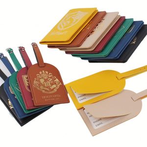 Ensemble d'étiquettes de bagage portables en cuir PU de luxe avec logo personnalisé, anti-RFID, et porte-cartes de crédit antimagnétique pour croisière - Product Image 1