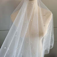 Tulle blanc perlé, tissu en dentelle à mailles douces au toucher, blanc, maille pour la fabrication de poupées, 1 yard, dentelle en tulle perlé pour mariage