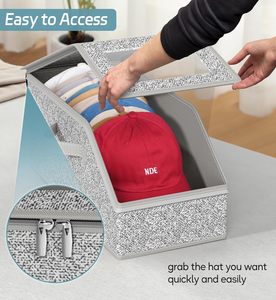 Stackable Hat <b>Storage</b> for Baseball Caps Hat Space saving <b>Storage</b> <b>Box</b> Baseball Cap Organizer for Closet - Product Image 5
