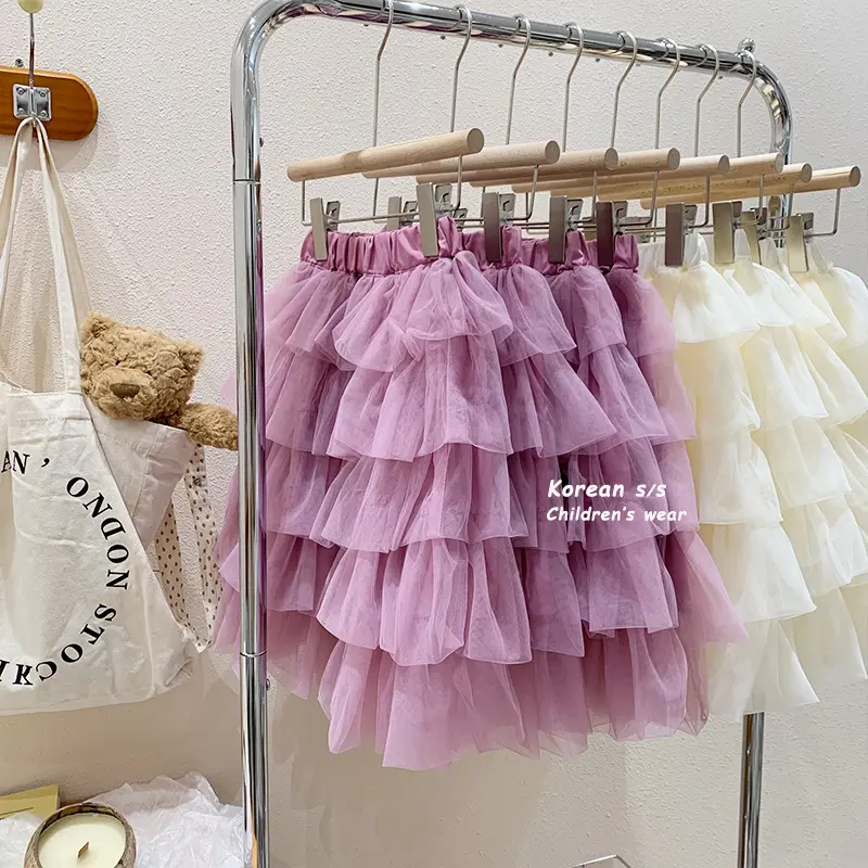 Rok TuTu Renda Tulle Pakaian Anak Perempuan Bayi Balita Musim Panas Korea Pakaian Anak-anak Pesta Gaun Bola Rok Anak Perempuan