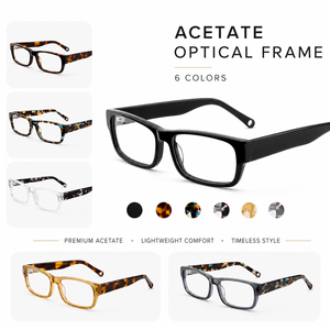 Sunray Vintage Retro Eco Friendly Acetate Handmade Lightweight Durable Classic Unisex Clear Lens Optical Eyeglasses <b>Frames</b> - Product Image 3