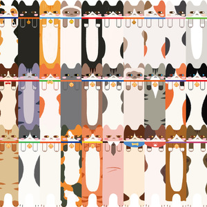 Cartoon Cat serie taccuino minimalista materiale letterario e creativo cartone animato pacchetto di 6 gatti magnetico <span class=keywords><strong>libro</strong></span> marchi e adesivi - Product Image 2