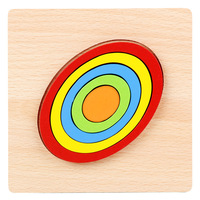 Puzzle Balok Geometris Kayu Montessori untuk Anak-anak