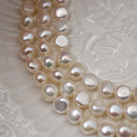 Perles d'eau douce baroques miniatures de 6-7 mm, doublement polies, percées sur le côté, pour bracelet fait main, collier, bricolage