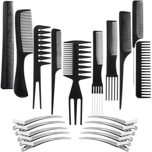 Tóc Comb <span class=keywords><strong>Set</strong></span> Với Tóc Clip Trong Số Lượng Lớn Rộng Răng Rat Đuôi Lược Cho Phụ Nữ Trẻ Em Bé Gái Làm Mịn Chải Tạo Kiểu - Product Image 1