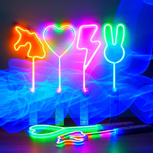 Baguette magique arc-en-ciel LED lumière néon bâton clignotant <span class=keywords><strong>grand</strong></span> Support bâton fluorescent éclairer jouet Fairyc enfants jouet lumineux - Product Image 1