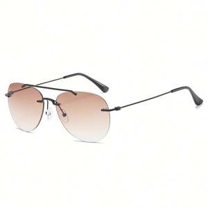 Lunettes de soleil de lecture bifocales sans monture UV400, double vision (loin/près), style pilote, pour hommes et femmes, vente en gros - Product Image 6