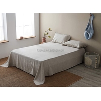 Ensemble de draps de lit en lin français de luxe 100% caractéristique de refroidissement ensemble de couette ajusté à motif solide lits king queen size-pour la maison hôtel