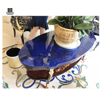 Dalle de marbre en lapis-lazuli, pierre précieuse bleue