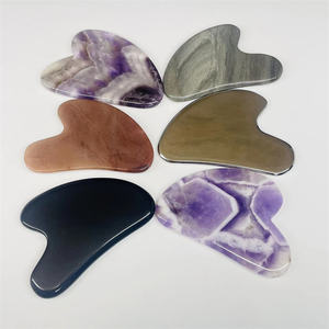 Изготовленный на заказ логотип Опалит Gua Sha Cuarzo доска для соскабливания сердце гуаша камень розовый кварц Gua Sha инструмент для лица Натуральный Нефритовый камень - Product Image 4