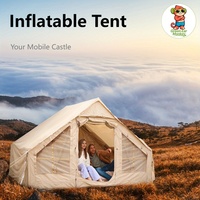 Tente familiale gonflable Green Ear Monkey grande taille pour le camping en extérieur, imperméable, en toile Oxford et coton, pour le glamping, portable