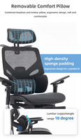 Chaise de bureau ergonomique en maille avec accoudoirs 5D et siège en mousse moulée moderne, pour personnes de grande taille, avec repose-jambes