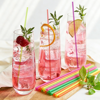 Pailles à boire en plastique de couleurs personnalisées, pailles jetables en blé pour boissons, nouveauté pour hôtels, mariages, Noël