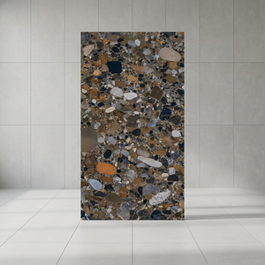 Crystal Stone Brown Digital Porcelain Tiles 24x48 Inch Matt Gloss Surface for Contemporary Interiors - Product Image 1