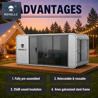 Maison capsule compacte de 13 m², série A, Space Pod, 1 lit, 1 salle de bain, structure en acier, mini-maison pour jardin, ADU, glamping