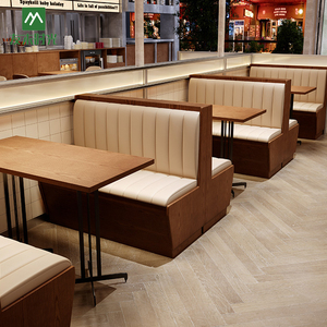 Ensemble <span class=keywords><strong>de</strong></span> meubles commerciaux en bois rétro pour café, <span class=keywords><strong>restaurant</strong></span>, hôtel-<span class=keywords><strong>Table</strong></span> à manger <span class=keywords><strong>et</strong></span> chaises avec siège <span class=keywords><strong>de</strong></span> canapé pour cafés - Product Image 1