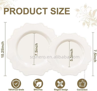Assiettes jetables élégantes en plastique de qualité alimentaire, résistantes et anti-fuite, 10,25/7,25 pouces, pour fêtes, mariages, banquets, dîners/desserts